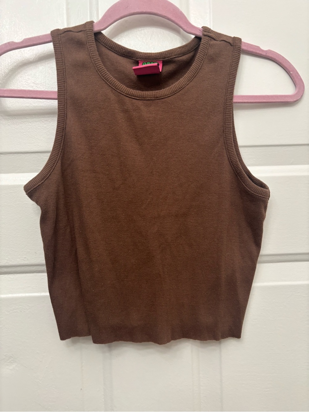 Women’s Ribbed Tank Top - Brown